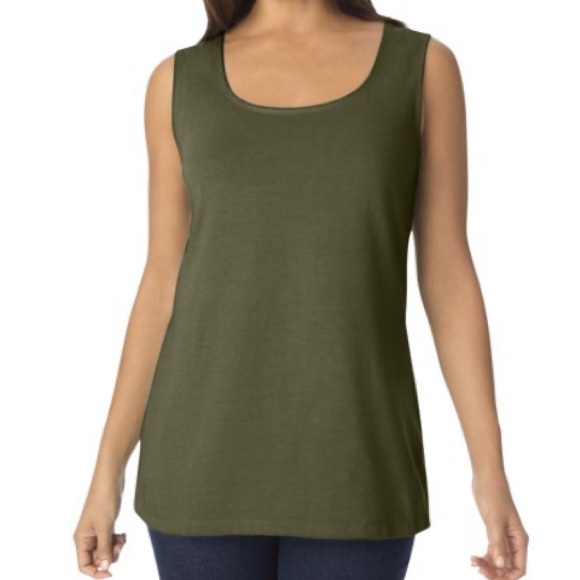 Chico's Tops Chicos Basic Green Microfiber Sleeveless Tank Top 3 Xl